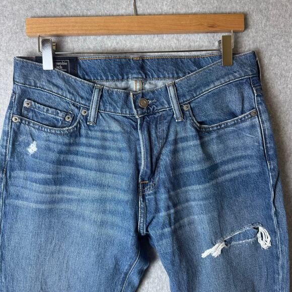 Abercrombie & Fitch Jeans Mens 30/32 Rustin Camo Distressed Athletic Slim Y2K - Picture 6 of 14